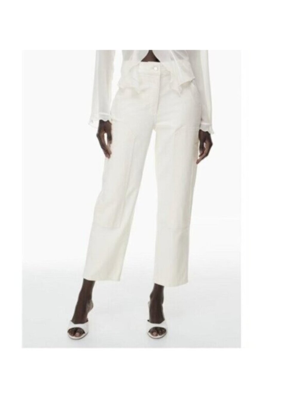 Aritzia Wilfred Free Brennan High-rise Cotton Utility Pants 8 Light Birch White
